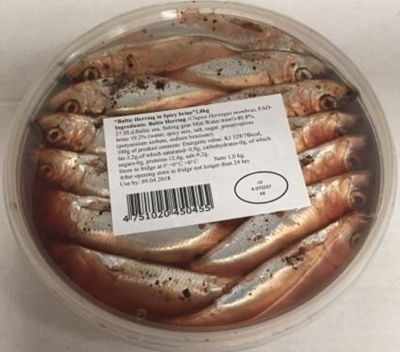 Picture of IRBE - Baltic herring in spicy sauce 1000g (Renges garsv.sal) (box*6)