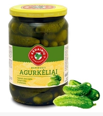 Picture of Pickled Gherkins, whole, slightly acidic, 660g (box*8)