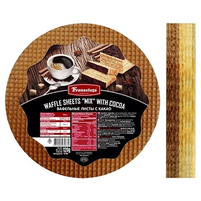 Picture of FRANZELUTA - Waffle sheets MIX with cocoa 120g (box*15)